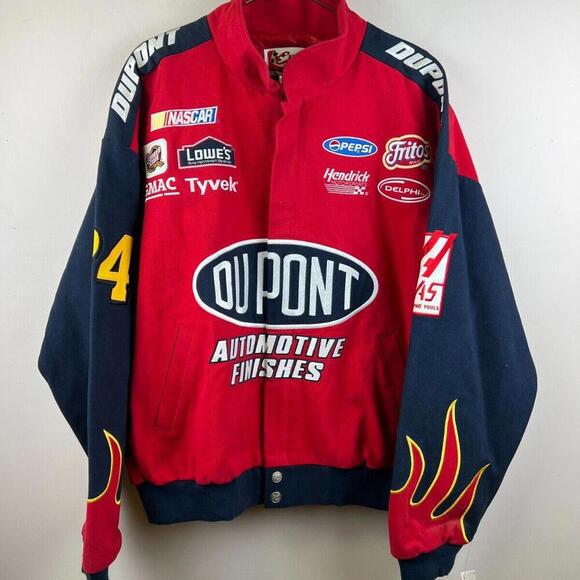 NWT VTG Chase Authentics Jeff Gordon#24 Jacket Sz XL Flames Dupont Racing NASCAR - Picture 1 of 9